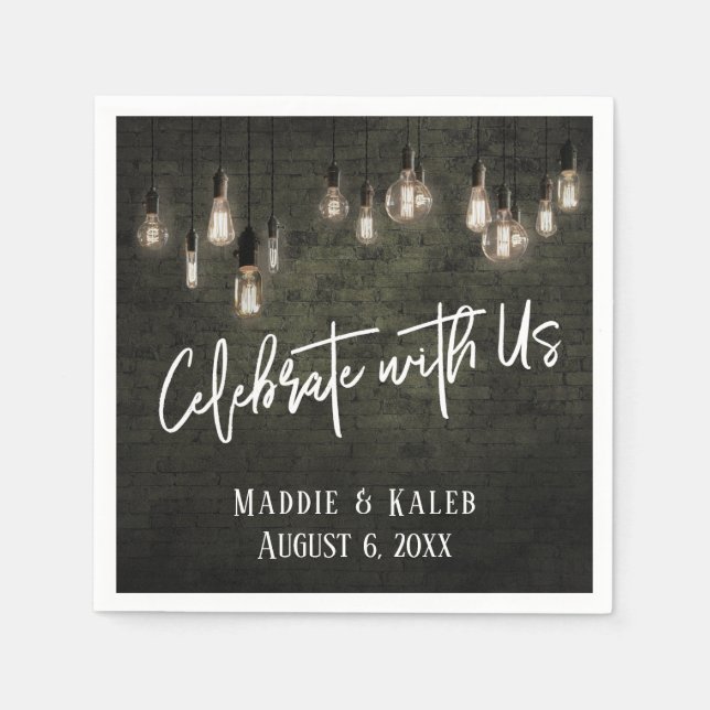 Serviette En Papier Célébrez avec nous Briques industrielles Edison Lu (Devant)