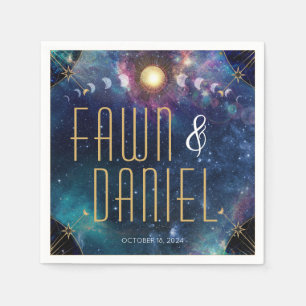 Serviette En Papier Céleste Lune Phase Mariage serviettes