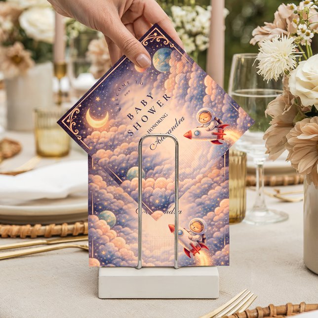 Serviette En Papier Celestial Astronaut Clouds Baby Shower (Créateur téléchargé)