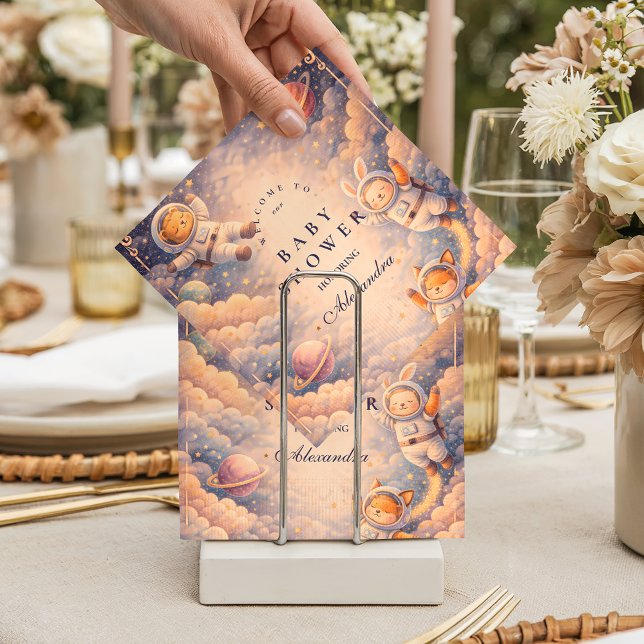 Serviette En Papier Celestial Astronaut Neutral Space Baby Shower (Créateur téléchargé)