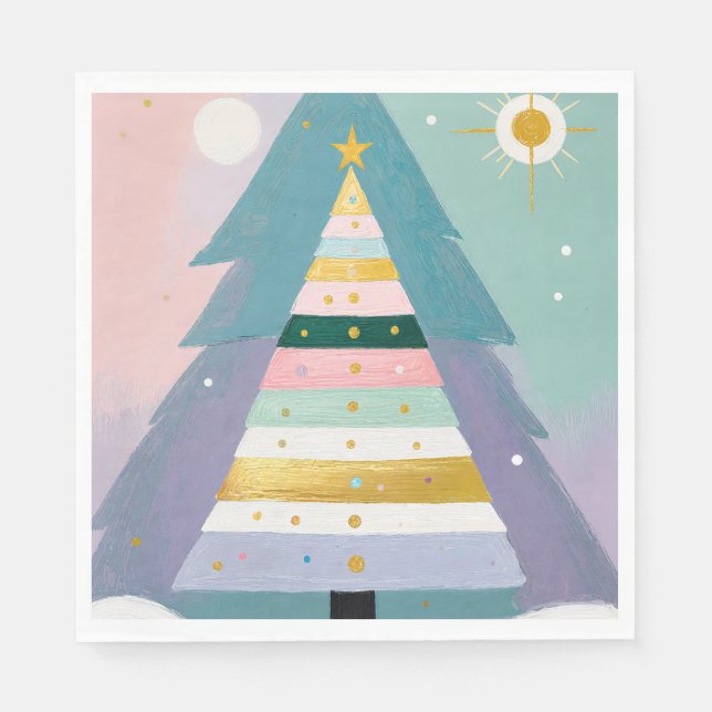 Serviette En Papier Celestial Pastel Christmas Tree (Devant)