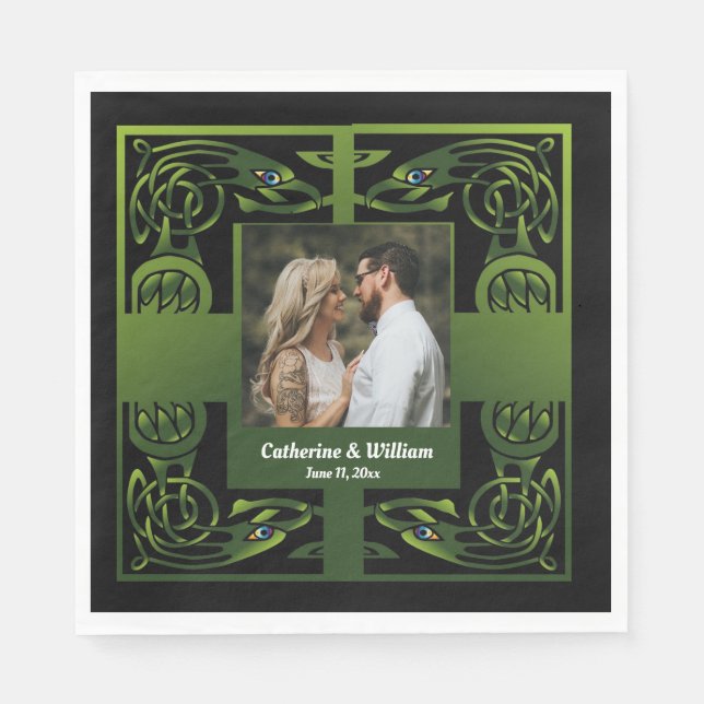 Serviette En Papier Celtique irlandais vert traditionnel (Devant)