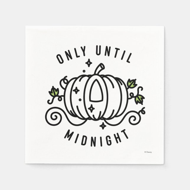 Serviette En Papier Cendrillon Transport Citrouille "Jusqu'À Minuit Se (Devant)
