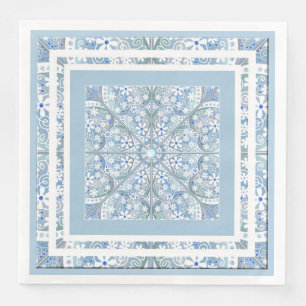 Serviette En Papier Céramique Lace bleu clair