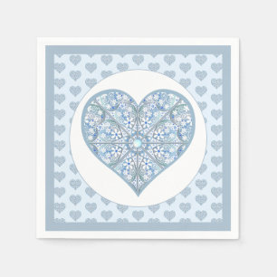 Serviette En Papier Céramique Lace Bleu clair