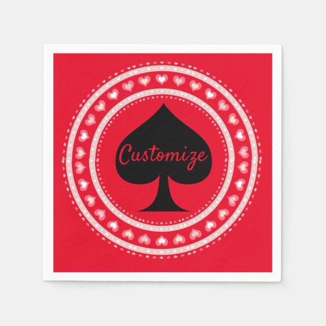 Serviette En Papier Cercle Coeurs Black Spade Thunder_Cove (Devant)