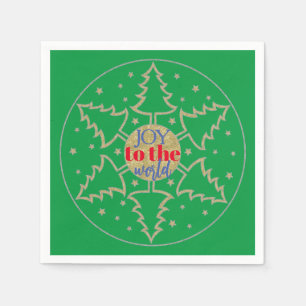 Serviette En Papier Cercle de Noël des arbres verts