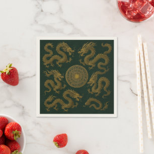 Serviette En Papier Cercle des serviettes de dragons