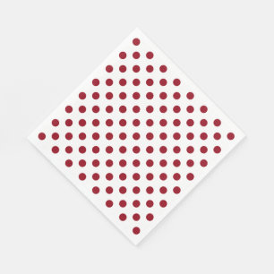 Serviette En Papier Cercles de points rouges carmin