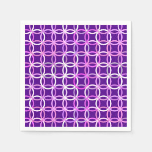 Serviette En Papier Cercles Modernes du Milieu du Siècle, améthyste et