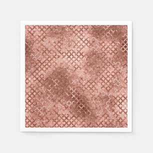 Serviette En Papier Cercles scintillants or rose luxe pailleté rose