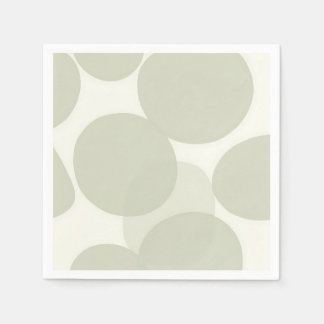 Serviette En Papier Cercles vert pâle minimaliste Motif Abstrait