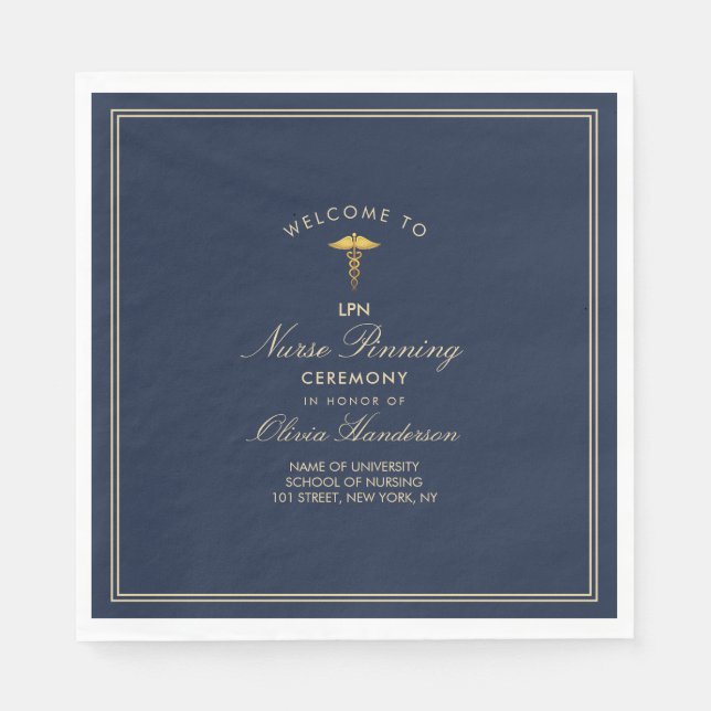 Serviette En Papier Cérémonie d'épinglage d'infirmière élégante de la  (Devant)