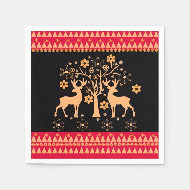 Serviette En Papier Cerf de Noël (Devant)