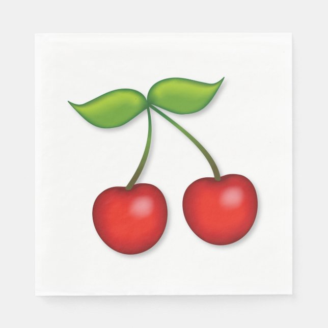 Serviette En Papier Cerise à tarte (Devant)