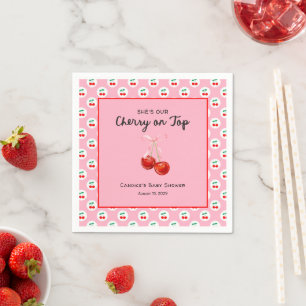 Serviette En Papier Cerise de coqette Whimsical sur Baby shower supéri