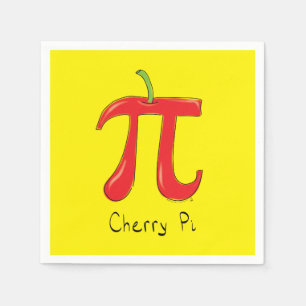 Serviette En Papier Cerise Pi Cute Math Pi Jour de fête Napkins
