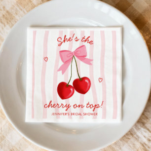 Serviette En Papier Cerise sur le dessus de la mariée Cute Rose Ruban
