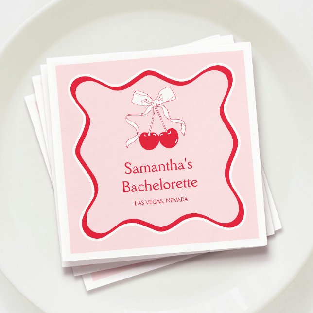 Serviette En Papier Cerise sur le gâteau, enterrement de vie de jeune  (Créateur téléchargé)