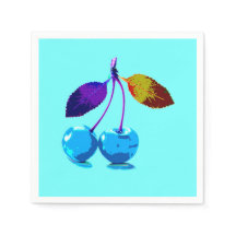 Cerises bleues vives