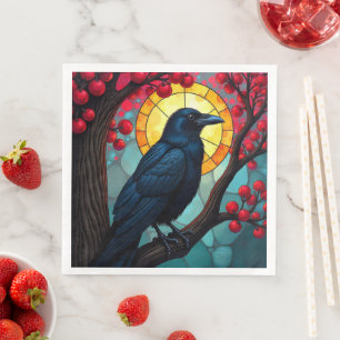 Serviette En Papier Cerisier en verre tendu Ravens-Crows