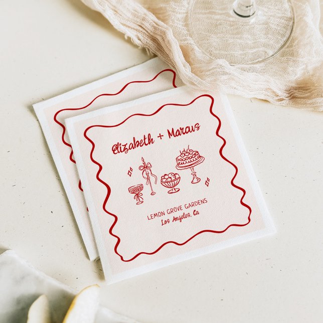 Serviette En Papier C'est Amore ! Rouge italien (Créateur téléchargé)