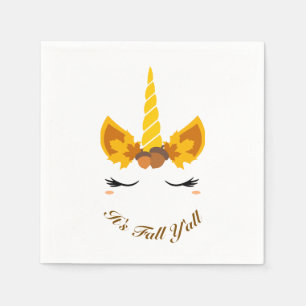 Serviette En Papier C'est Automne Y'all Automne Unicorn Papier Party N