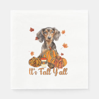 Serviette En Papier C'Est Automne Y'all Dachshund Chien Automne Écharp