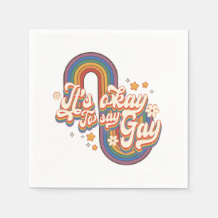 Serviette En Papier C'est bon de dire gay - LGBTQ Rainbow Pride