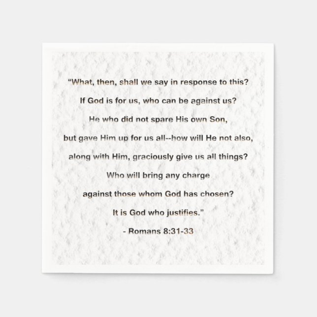 Serviette En Papier C'Est Dieu Qui Justifie Le Chrétien (Devant)
