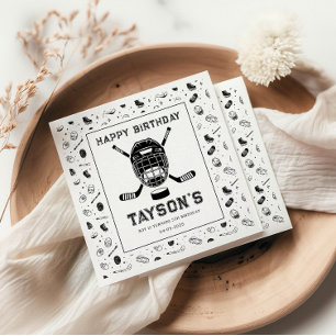 Serviette En Papier C'est la fête d'anniversaire de 5 ans de Hockey Ga