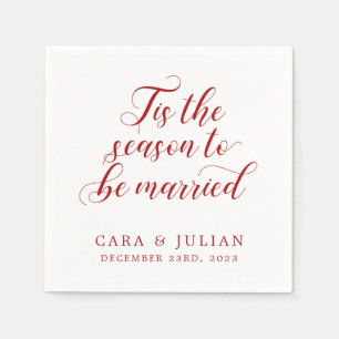 Serviette En Papier C'Est La Saison D'Être Marié Mariage D'Hiver