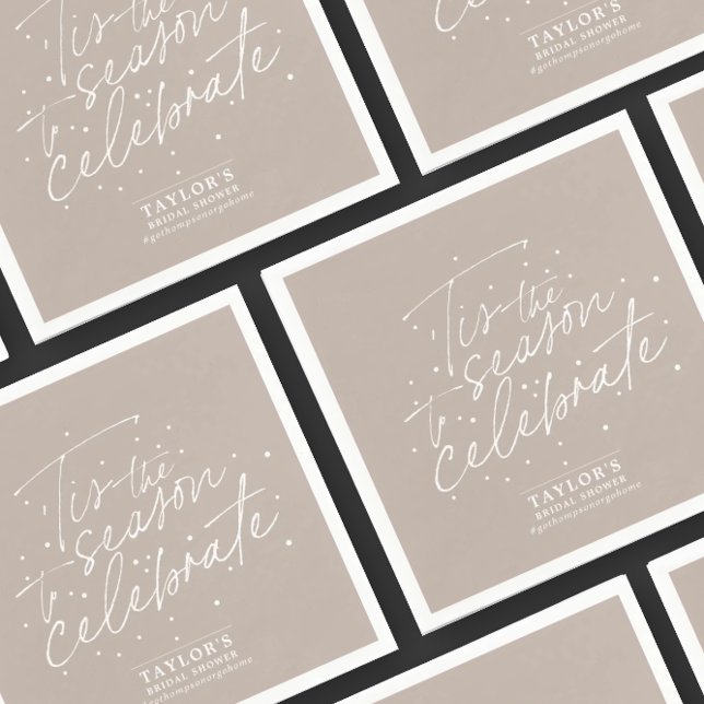 Serviette En Papier C'est la saison Taupe Fête des mariées d'hiver (Créateur téléchargé)
