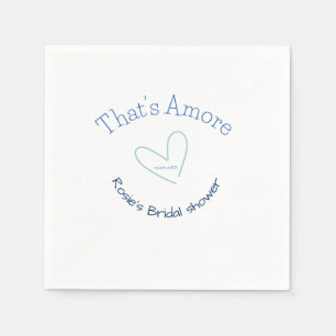 SERVIETTE EN PAPIER C'EST L'AMOUR LANCEMENT DE MARIÉE CŒUR BLEU NOM DA