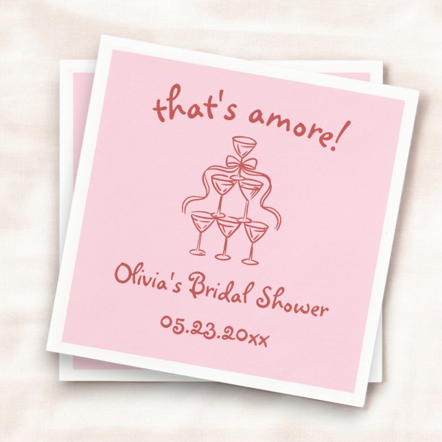Serviette En Papier C'est l'amour ! Mariage Shower Rose Dessiné à la M (Créateur téléchargé)