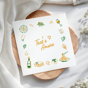 Serviette En Papier C'est l'Amour Nourriture Italienne Rustique Enterr