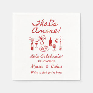 Serviette En Papier C'est l'Amour Panneau de Mariage Thème Italien