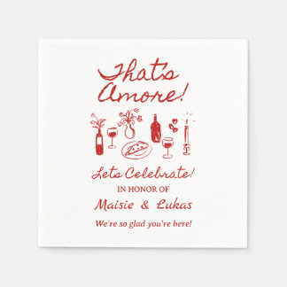 Serviette En Papier C'est l'Amour Panneau de Mariage Thème Italien