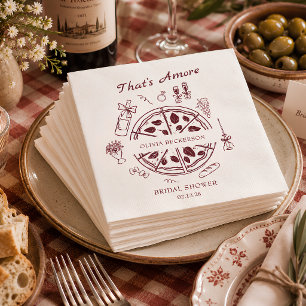 Serviette En Papier C'est l'amour pizza italienne et vin douche de mar