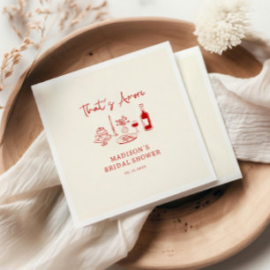 Serviette En Papier C'est l'amour Rouge Italien Dessiné à la Main pour