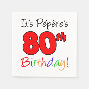 Serviette En Papier C'est le 80e anniversaire du grand-père français d