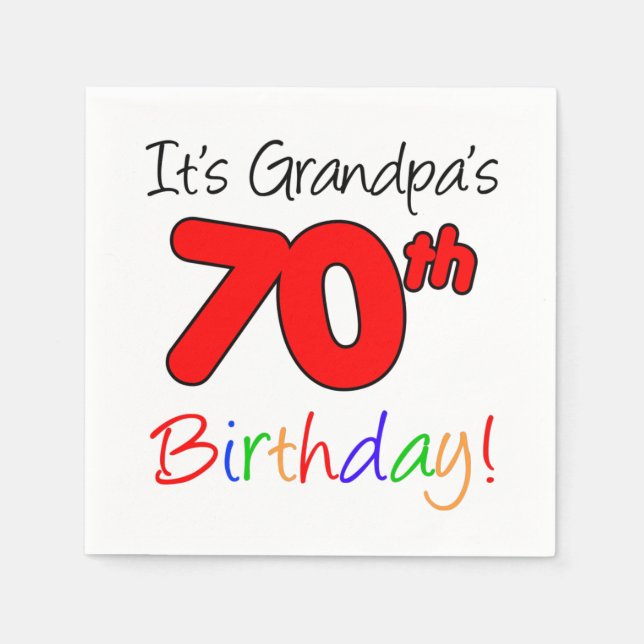 Serviette En Papier C'est les serviettes de la fête du 70e anniversair (Devant)