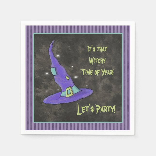 Serviette En Papier C'est l'Halloween de l'année en sorcière (Devant)