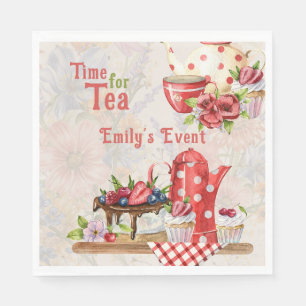 Serviette En Papier C'est l'heure du thé ! Tea Party Retro vintage apr