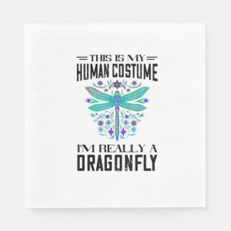 Serviette En Papier C'Est Mon Costume Humain Dragonflies Nature Insect