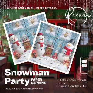 Serviette En Papier C'est Snowman Party Time Paper Napkin