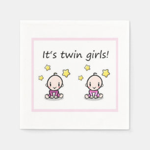 Serviette En Papier C'est Twin Girls, Décoration, Baby shower Twin