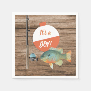 Serviette En Papier C'est un Baby shower à thème de pêche pour les gar