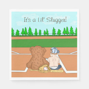 Serviette En Papier C'est un Baby shower de baseball de Lil' Slugger B