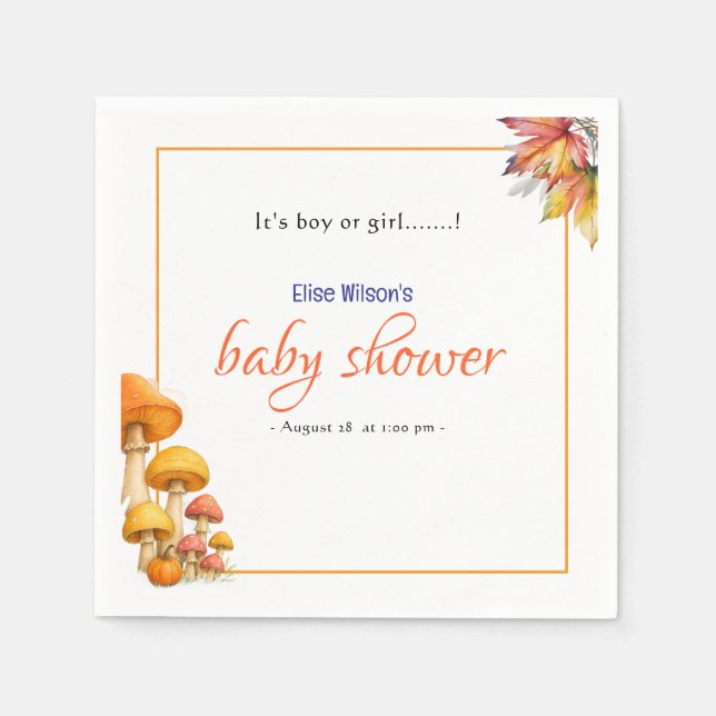 Serviette En Papier C'est un baby shower de conte de fées garçon ou fi (Devant)